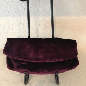 Elie Tahari Trischella Plum Velvet Clutch